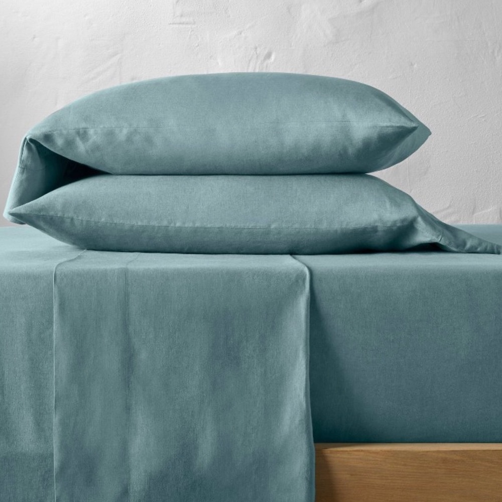Casaluna Washed Sateen Full Sheets Teal